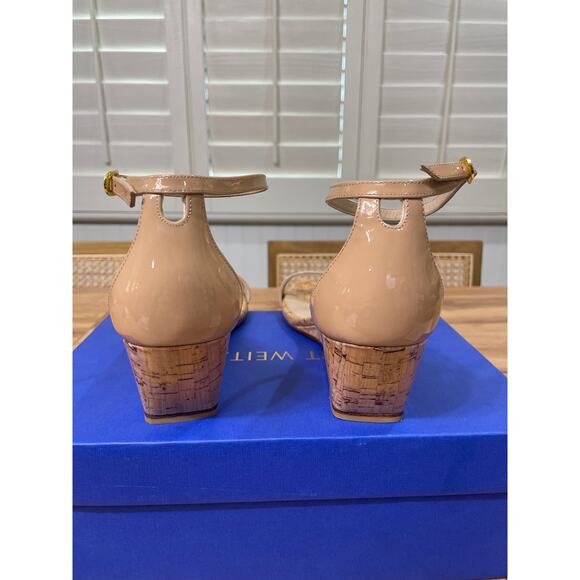 Stuart Weitzman Nudistcurve 50 Wedge Adobe Patent Leather Size 9.5 US 40 EU NIB - Picture 8 of 13